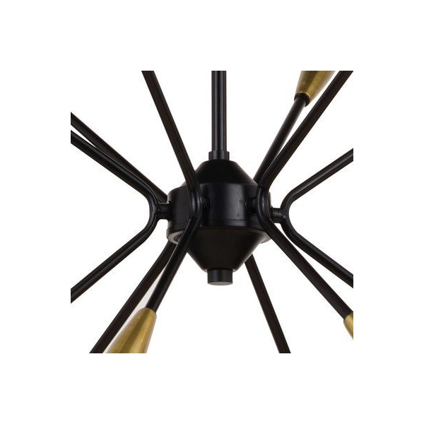 Ellis 25.25-in. 12 Light Pendant Matte Black And Satin Brass